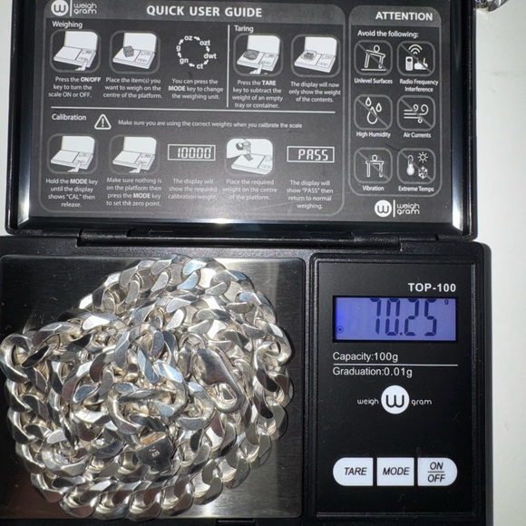 Men's Silver Chain Necklace - Picture 6 of 7